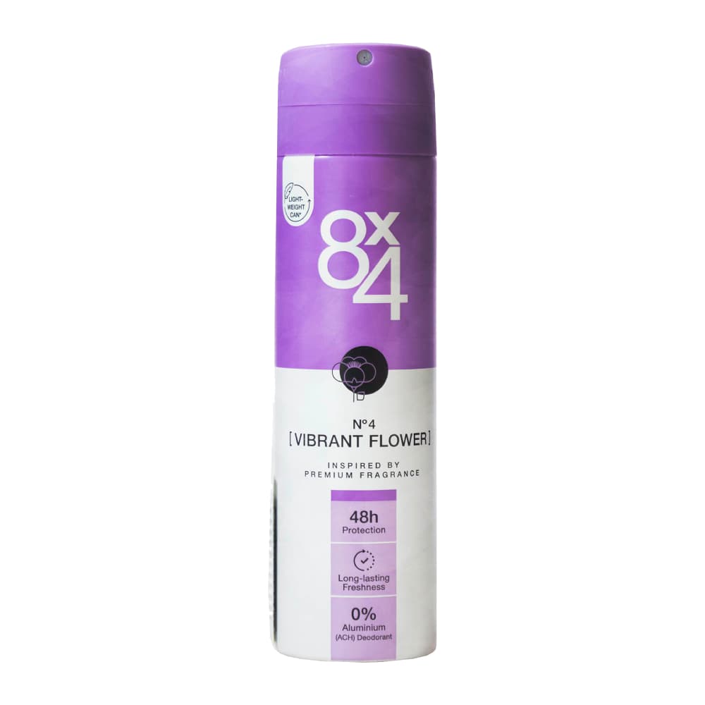 اسپری دئودورانت زنانه 8X4 مدل VIBRANT FLOWER حجم 150 میل — تصویر ۴