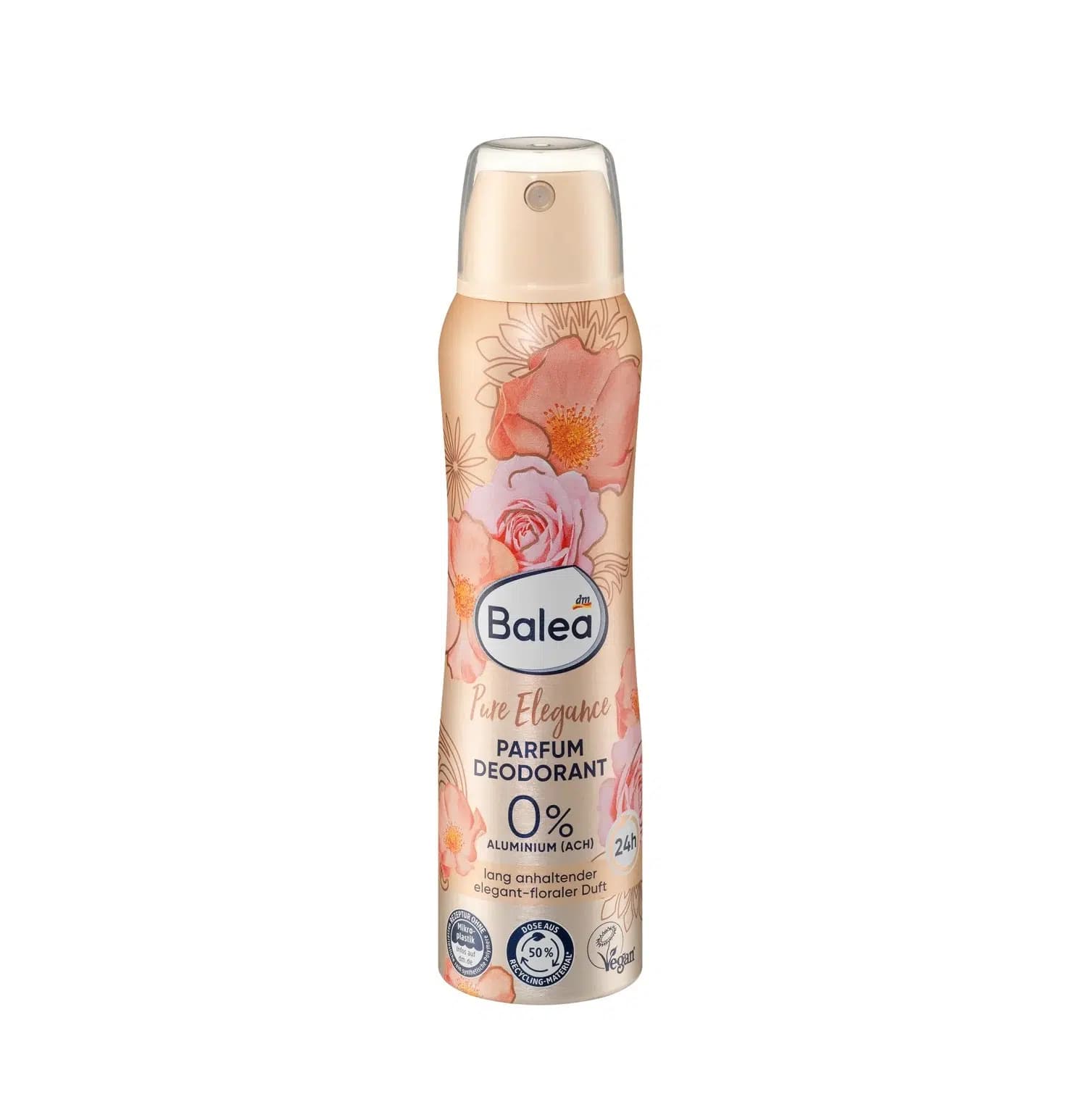 اسپری دئودورانت پرفیوم زنانه باله آ آلومینیوم صفر حجم150میل مدل تمیزی Balea Pure Elegance — تصویر ۳
