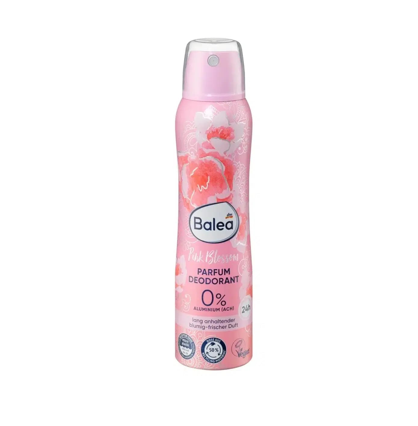اسپری دئودورانت پرفیوم زنانه باله آ آلومینیوم صفر حجم150میل مدل شکوفه صورتی Balea Pink Blossom