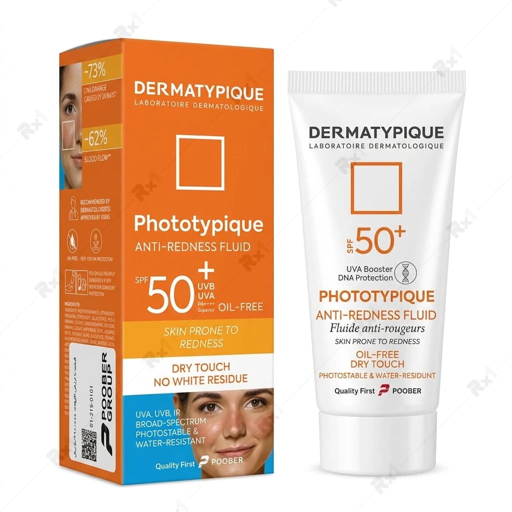 فلوئید ضد آفتاب ضد قرمزی درماتیپیک SPF 50+ حجم ۴۰ میلیلیتر