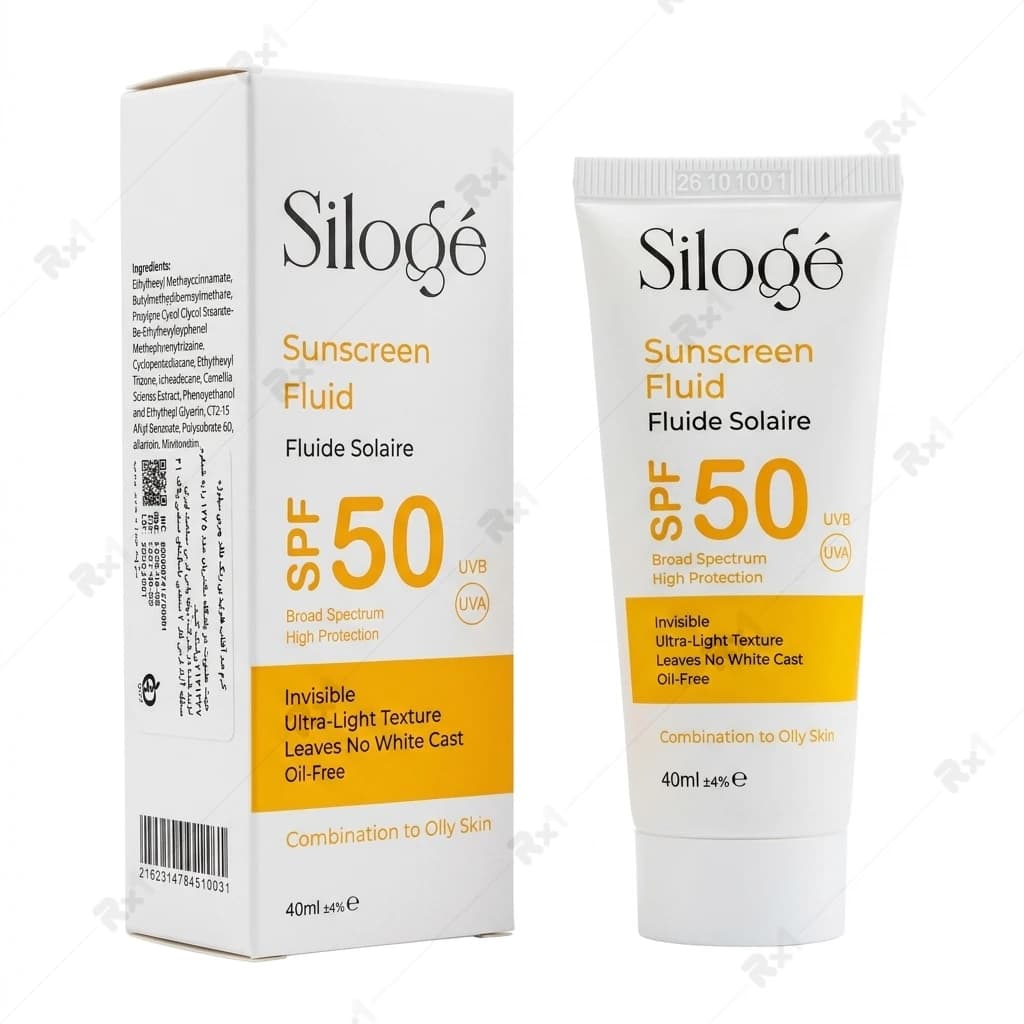 فلوئید ضد آفتاب سیلوژ SPF 50 مناسب پوست مختلط تا چرب حجم 40 میلی‌لیتر