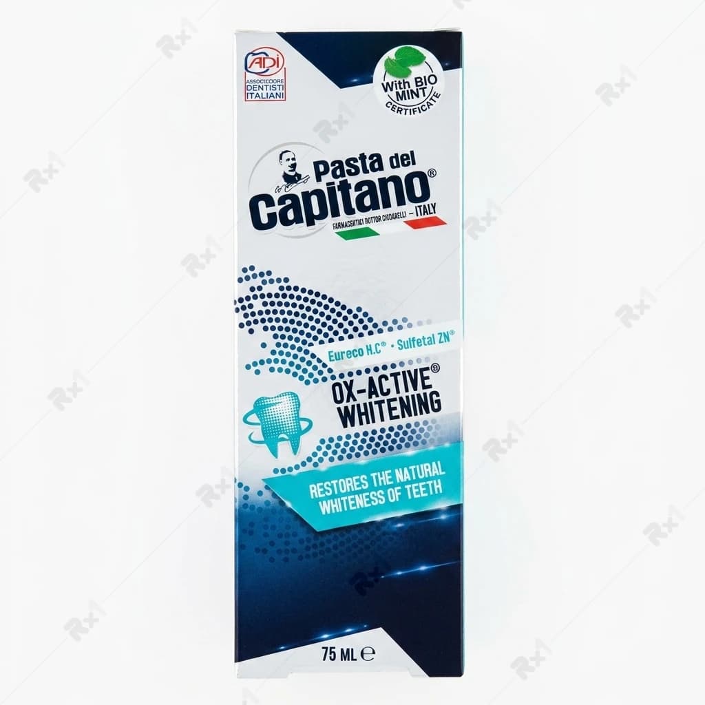 خمیر دندان سفیدکننده پاستا دل کاپیتانو مدل Ox-Active حجم ۷۵ میلی‌لیتر — تصویر ۳