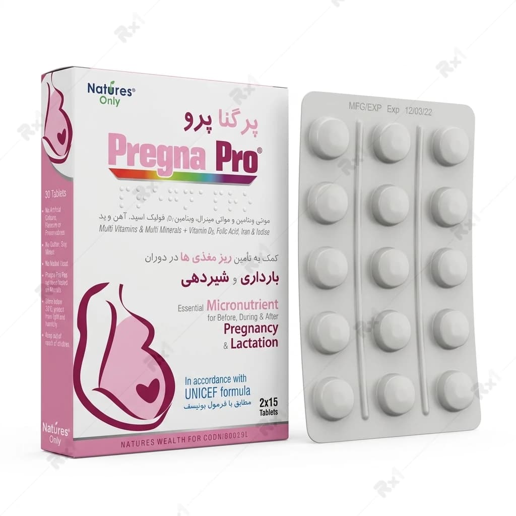 قرص پرگنا پرو نیچرز اونلی مناسب دوران بارداری و شیردهی بسته ۳۰ عددی