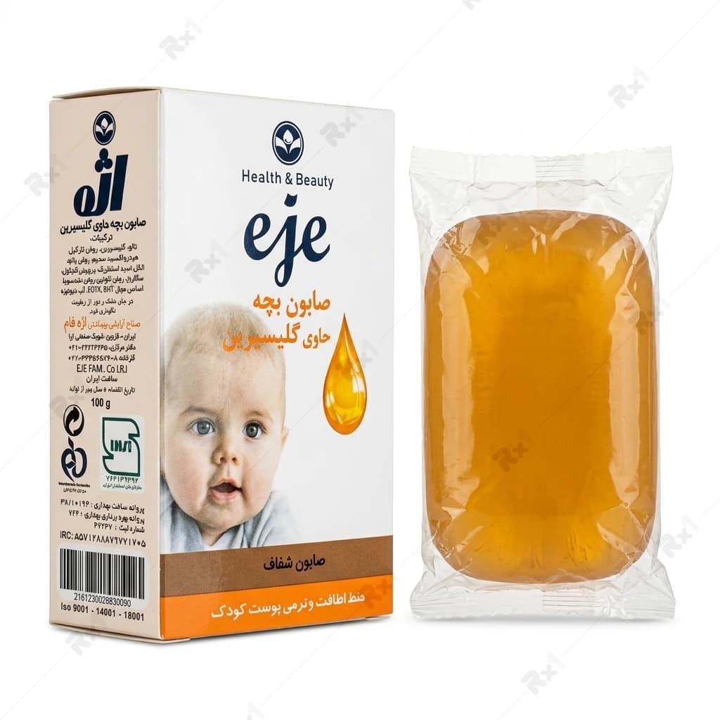 صابون بچه گلیسیرینه اژه نرم‌کننده و مرطوب‌کننده 100 گرم