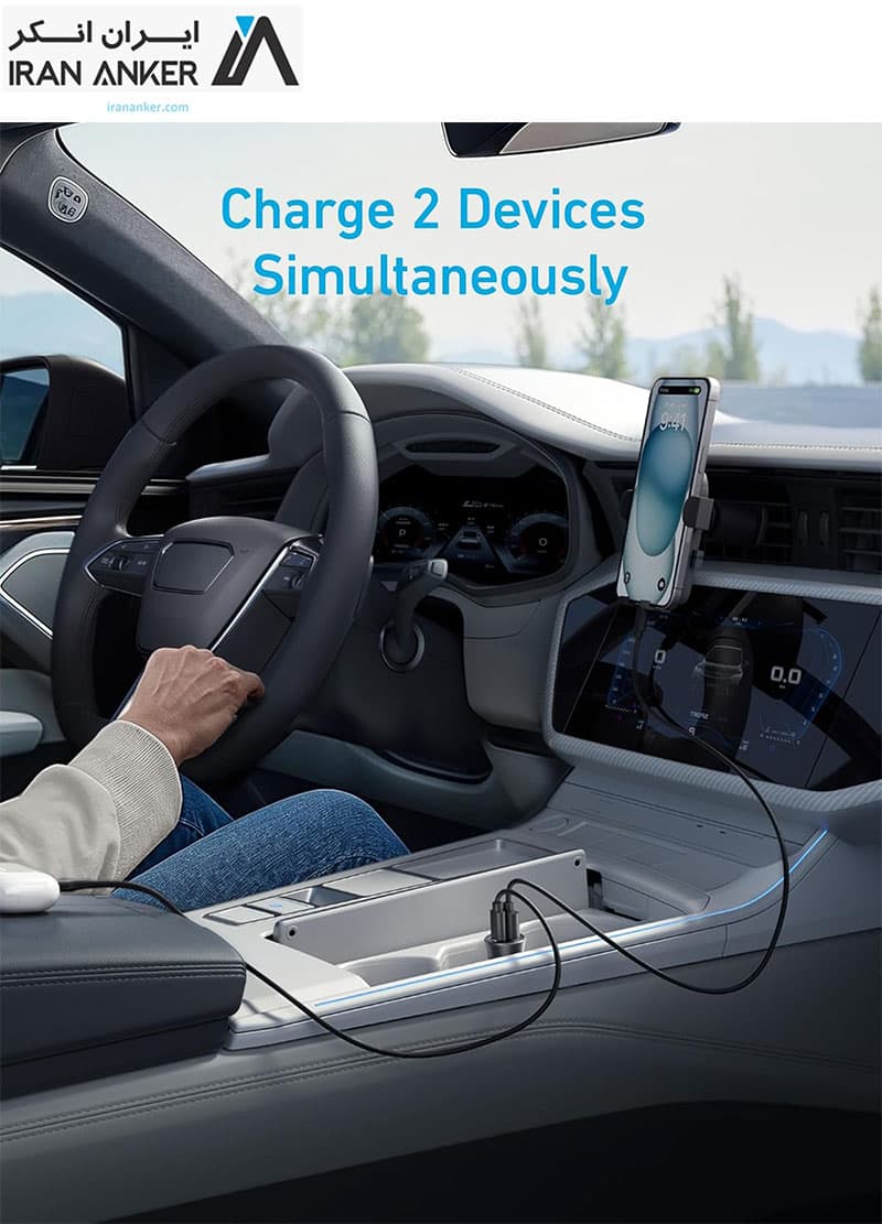 شارژر فندکی انکر Anker Car charger 30W 2 ports مدل A2741 — تصویر ۳