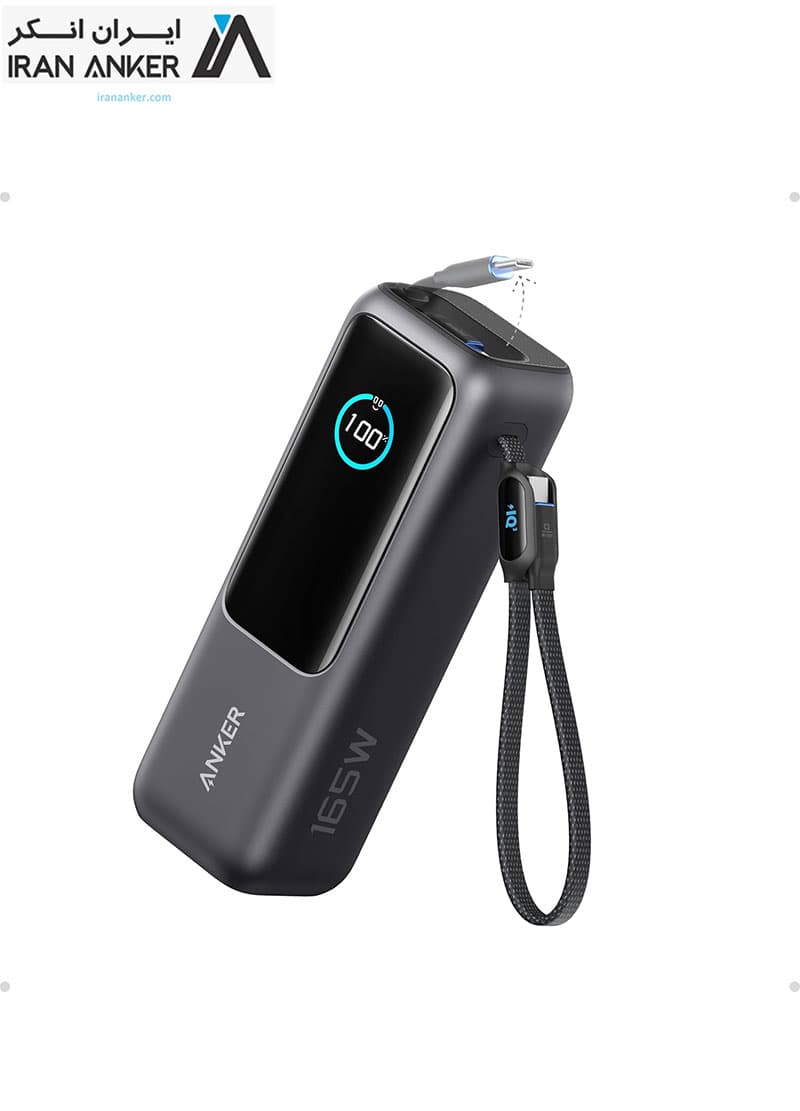 پاوربانک انکر 25000 میلی آمپر 165 وات Anker Zolo PowerBank 25K 165W Built-In USB-C مدل A1695