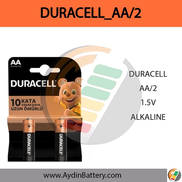 باتری قلمی آلکالاین دوراسل DURACELL PLUS AA2