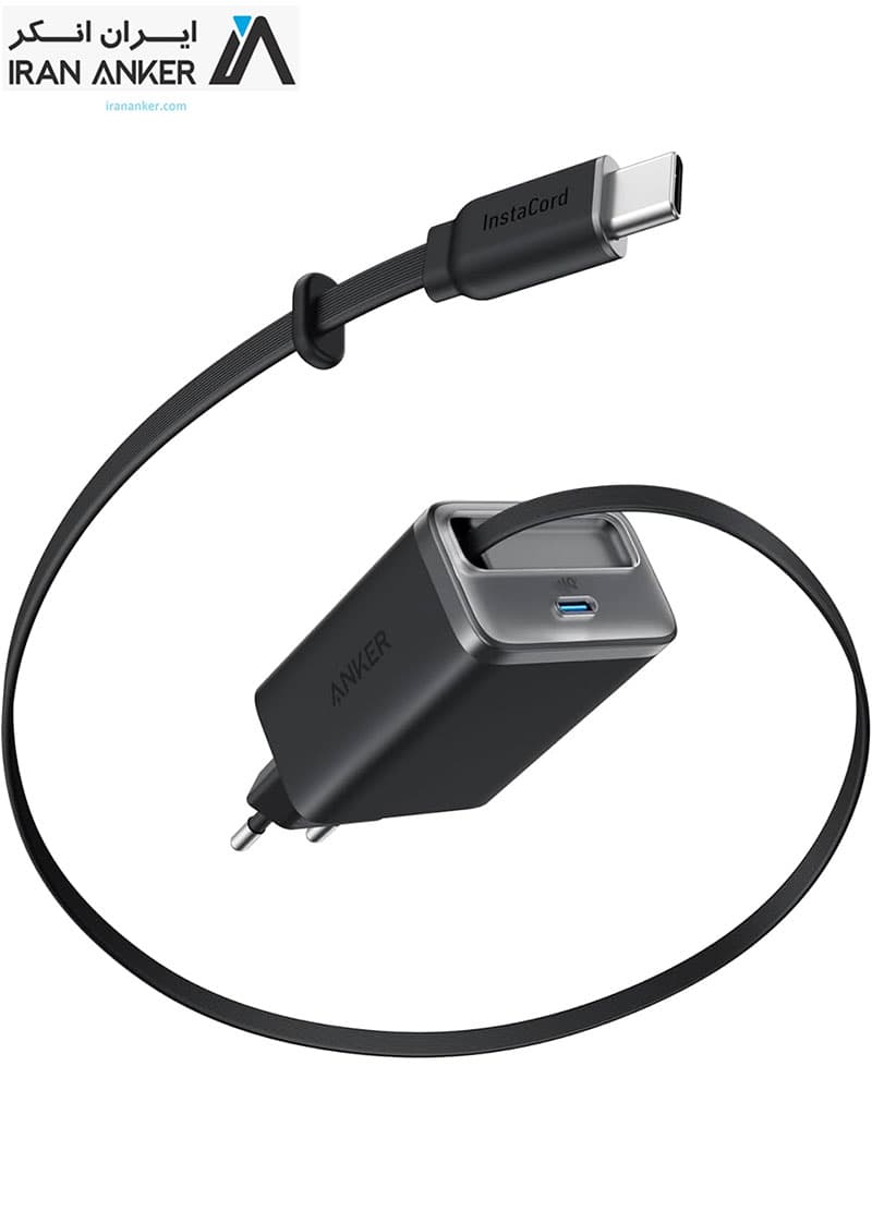 شارژر انکر بهمراه کابل متصل Anker Nano USB C Charger Block 35W Max 2-Port مدل A2658