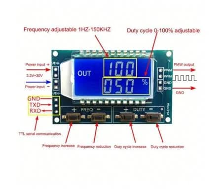 ماژول تولید سیگنال PWM مدل XY-LPWM با نمایشگر دیجیتال — تصویر ۴