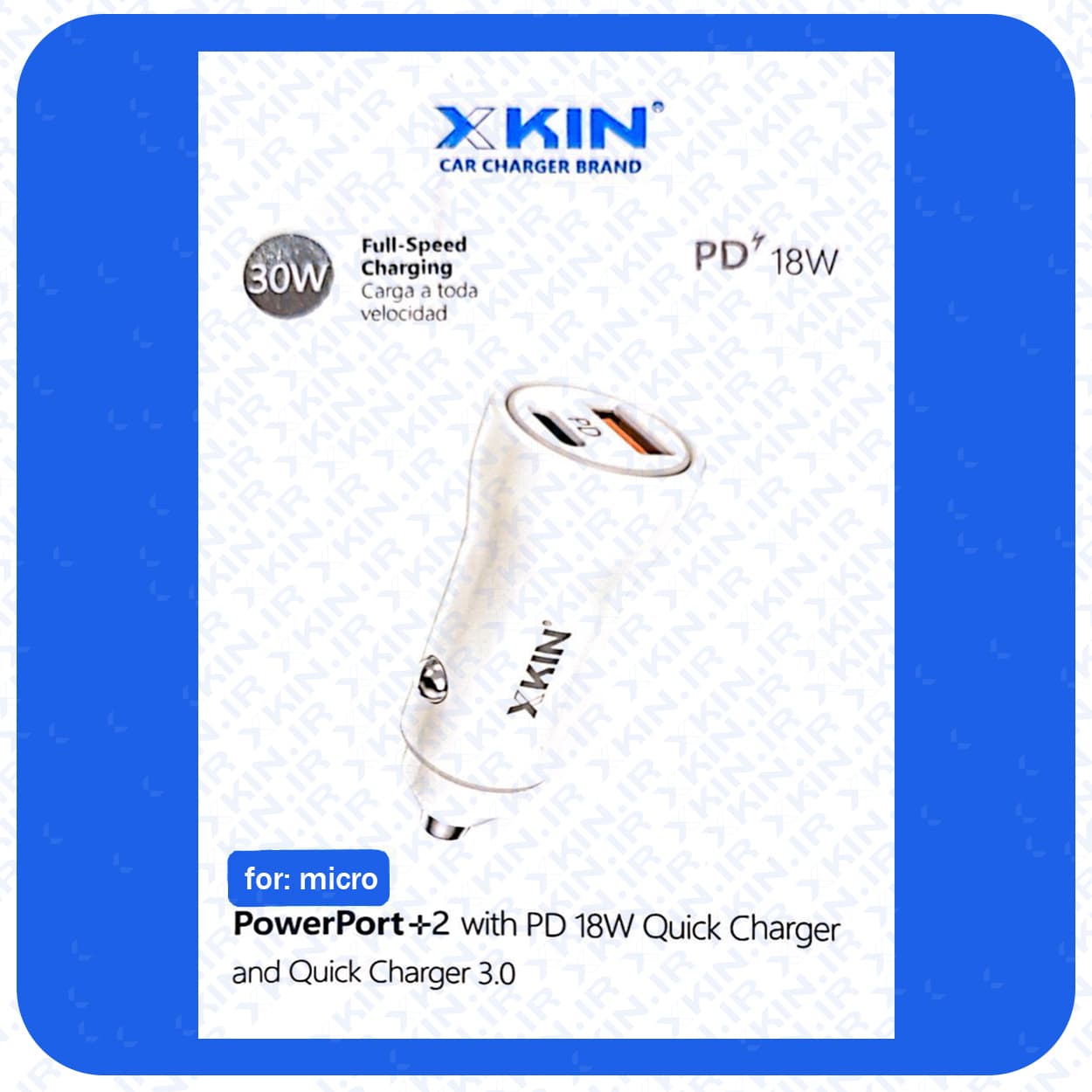 شارژر فندکی ایکس کین مدل X KIN XK-CAR09 به همراه کابل microUSB — تصویر ۲