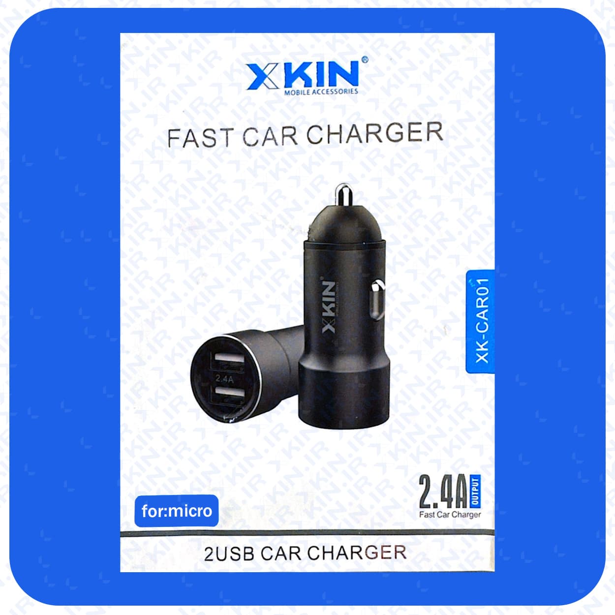 شارژر فندکی ایکس کین مدل XK-CAR01 به همراه کابل microUSB