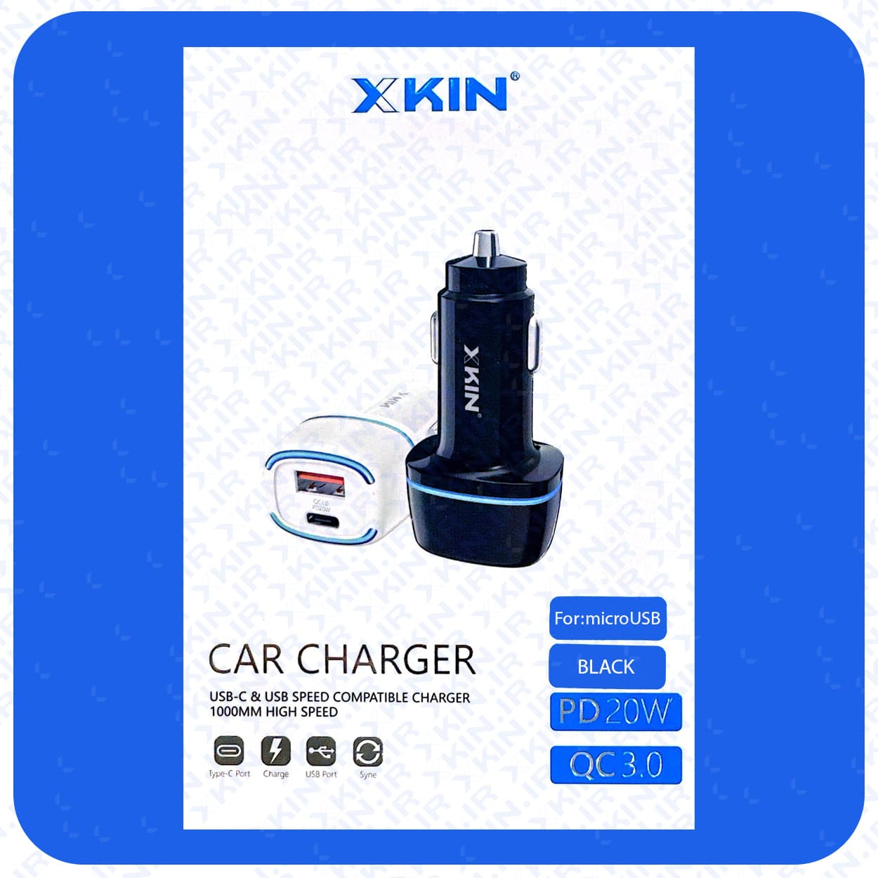 شارژر فندکی 20 وات ایکس کین مدل X KIN XK-CAR13 به همراه کابل microUSB