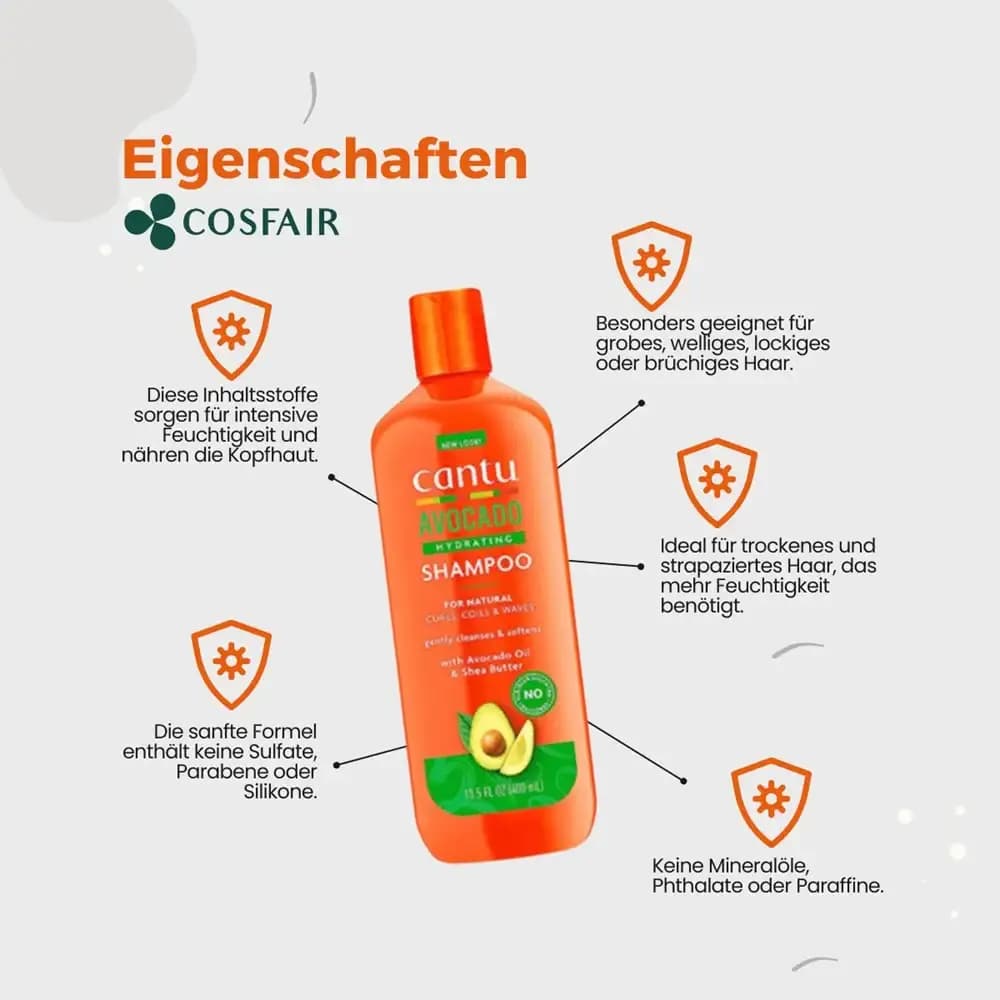 شامپو آووکادو کنتو Cantu Avocado Hydrating Shampoo — تصویر ۸