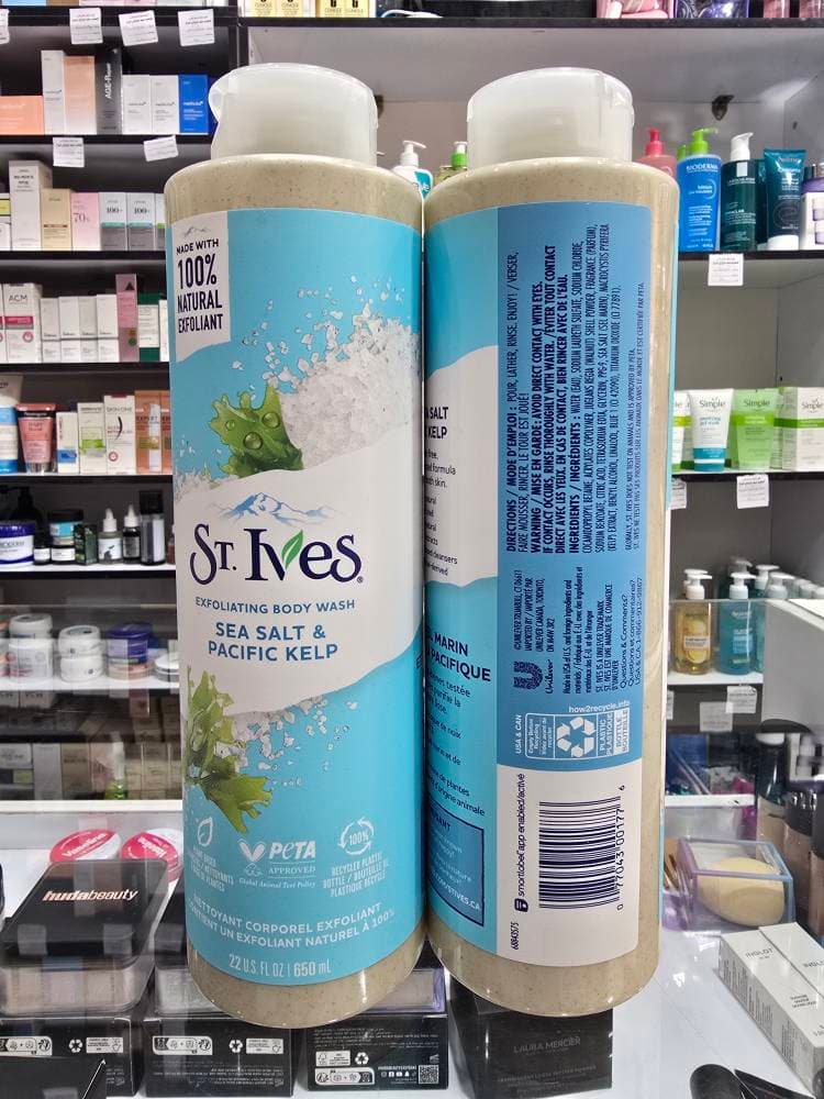 شامپو بدن شوینده و لایه بردار بدن نمک دریا و کلپ های اقیانوسی طبیعی مطبوع(650 میل) exfoliating Body wash اصلی به شرط اصالت | اورجینال