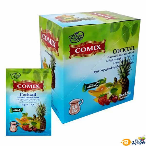 پودر شربت فوری چند میوه کمیکس بسته ۲۴ عددی