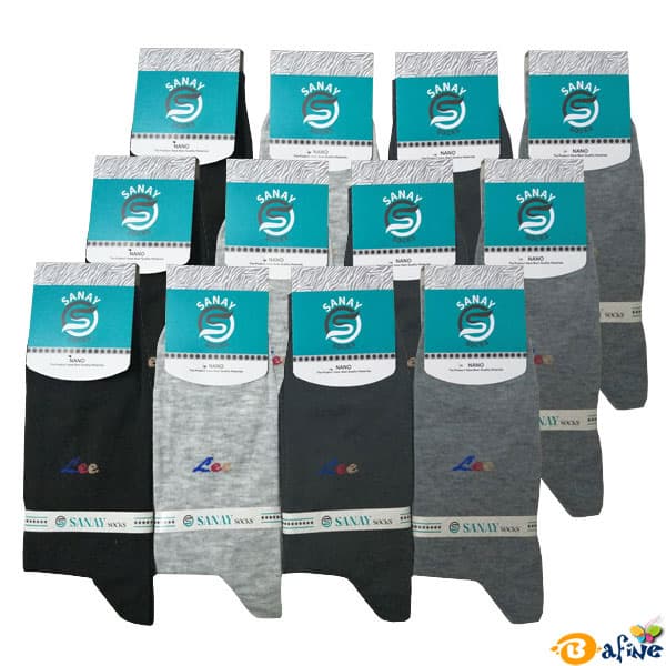 جوراب مردانه ساقدار 6 رنگ سانای بسته 12 عددی مدل Lee