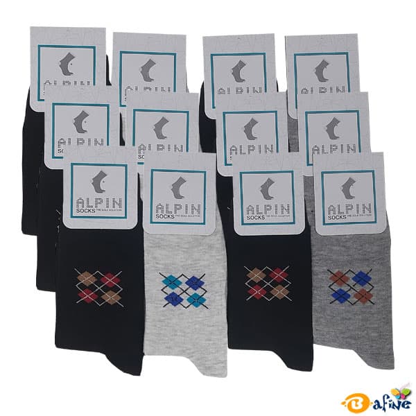 جوراب مردانه 4 رنگ آلپین بسته 12 عددی
