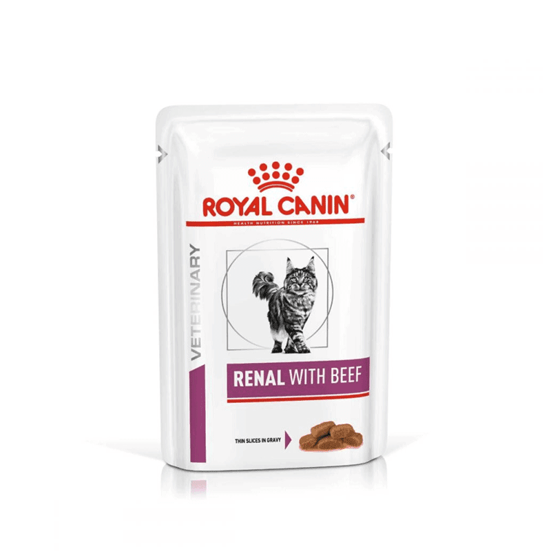 پوچ گربه رنال رویال کنین با طعم گوشت گاو Royal Canin Renal Beef وزن ۸۵ گرم