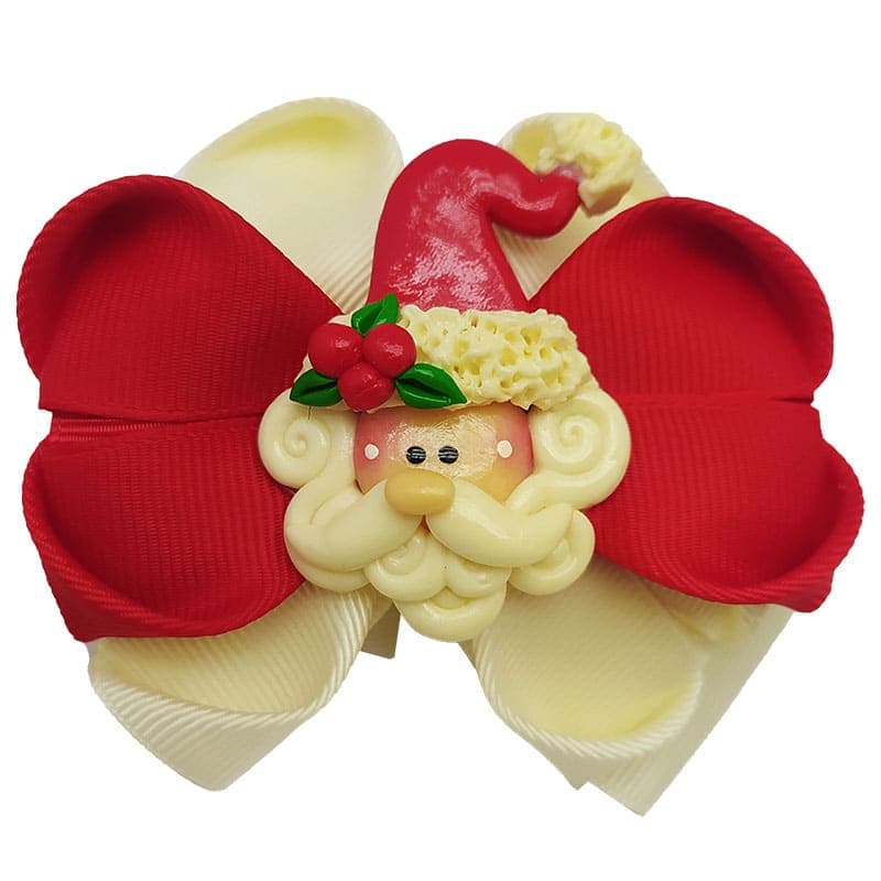گیره تکی کریسمس بابانوئل کرم قرمز Perance hairbows
