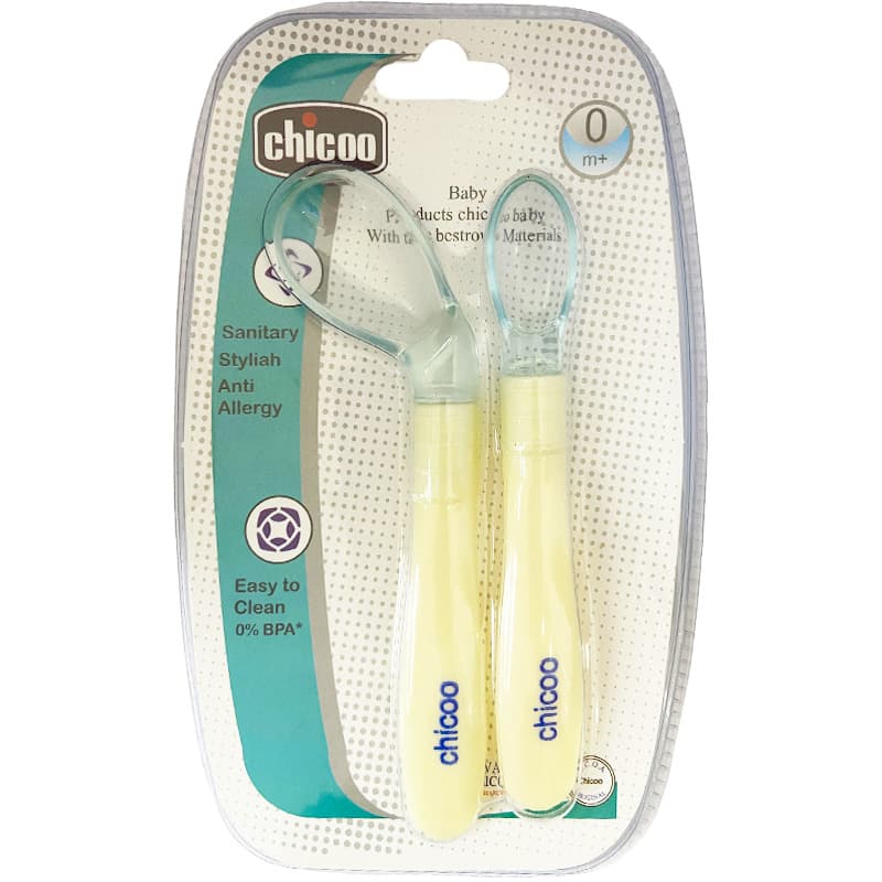 قاشق سرسیلیکونی سرکج و ساده 2 عددی چیکو Chicoo