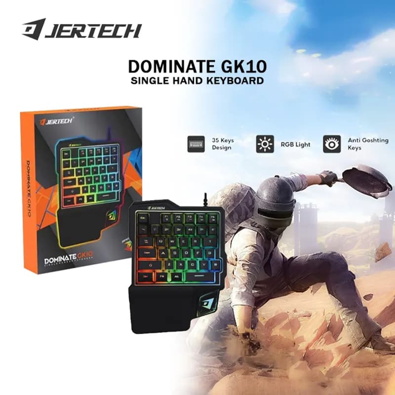 کیبورد تک دست گیمینگ جرتک مدل DOMINATE GK10 — تصویر ۱۲
