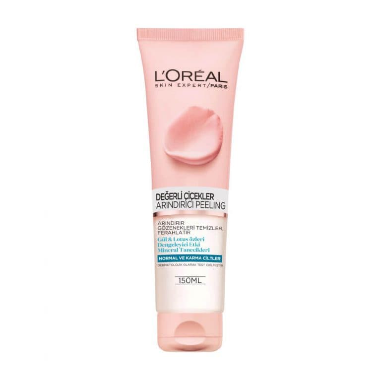 ژل شستشوی صورت گل رز لورآل 150 میل مخصوص پوست خشک و حساس purifying gel rare flowers loreal