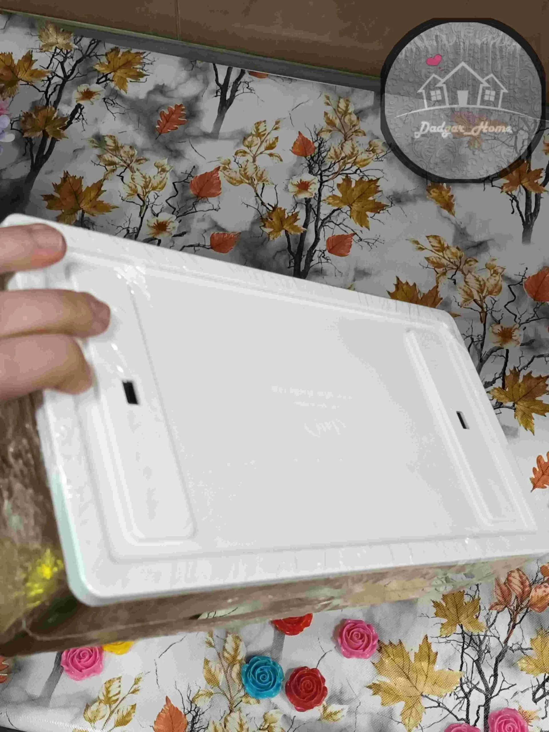 جا دستمال کاغذی رومیزی اطلس طلایی — تصویر ۴
