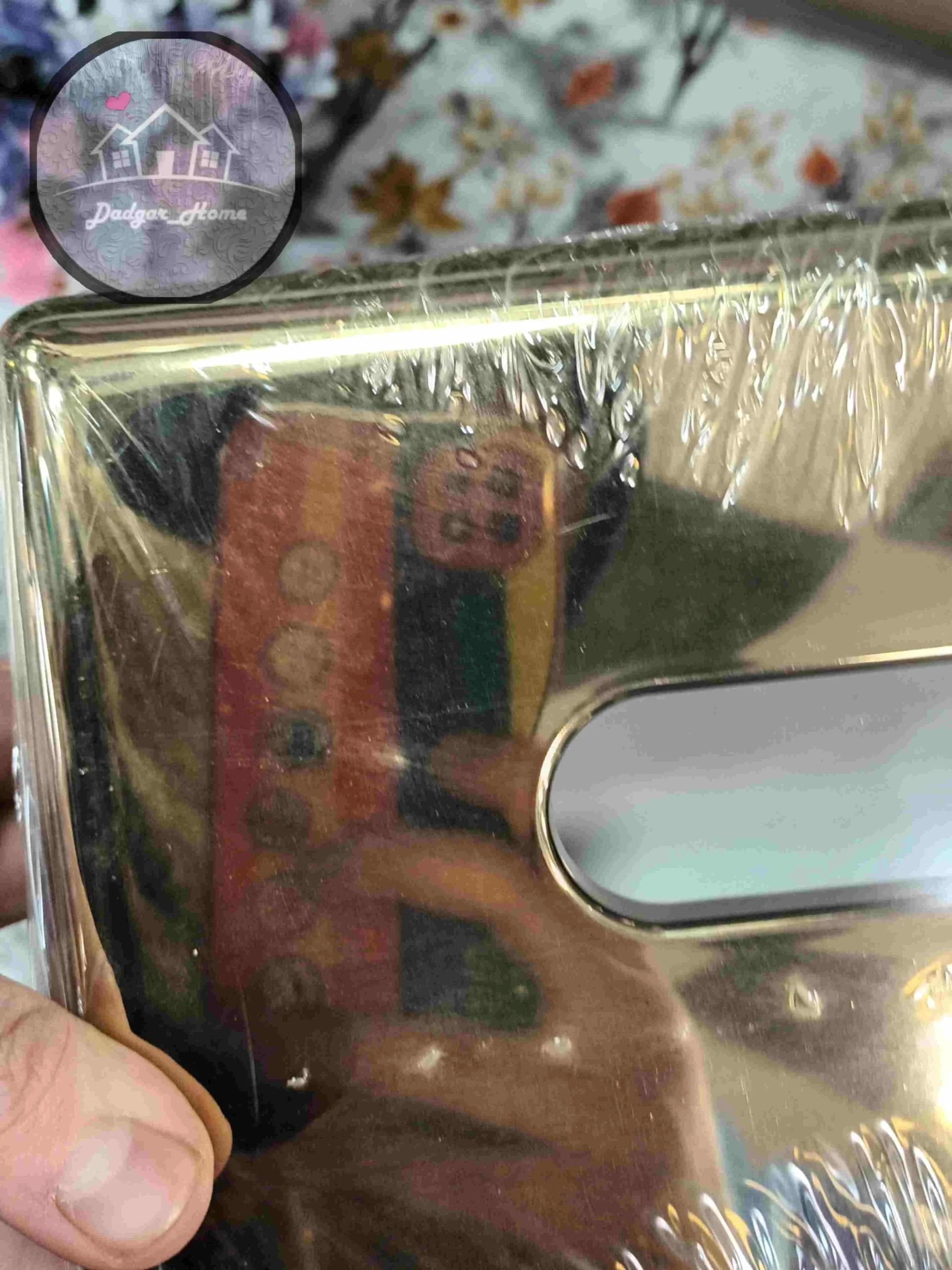 جا دستمال کاغذی رومیزی اطلس طلایی — تصویر ۵