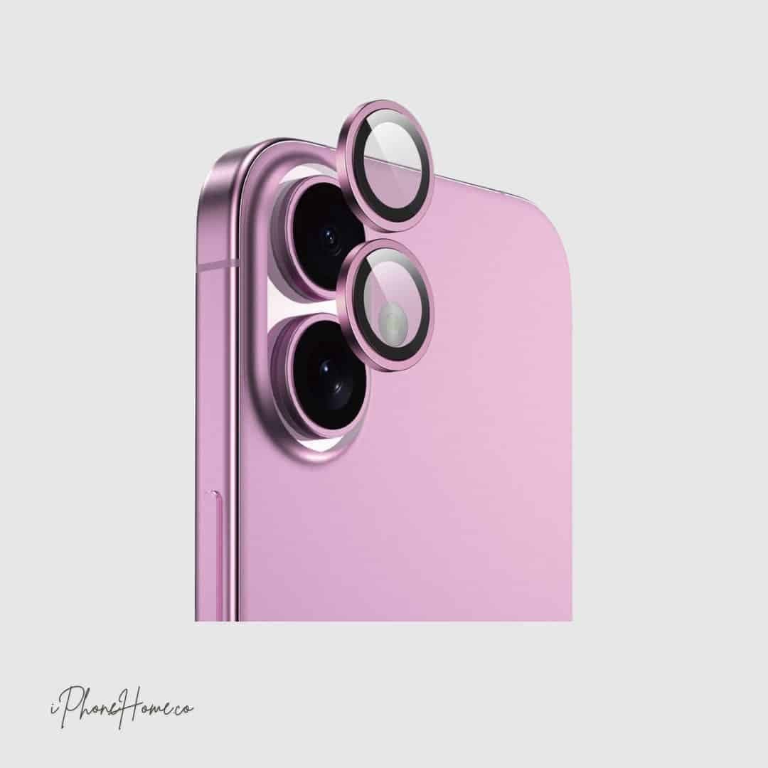 محافظ لنز آیفون گرین مدل HD Plus صورتی مناسب iPhone 16 (7437)