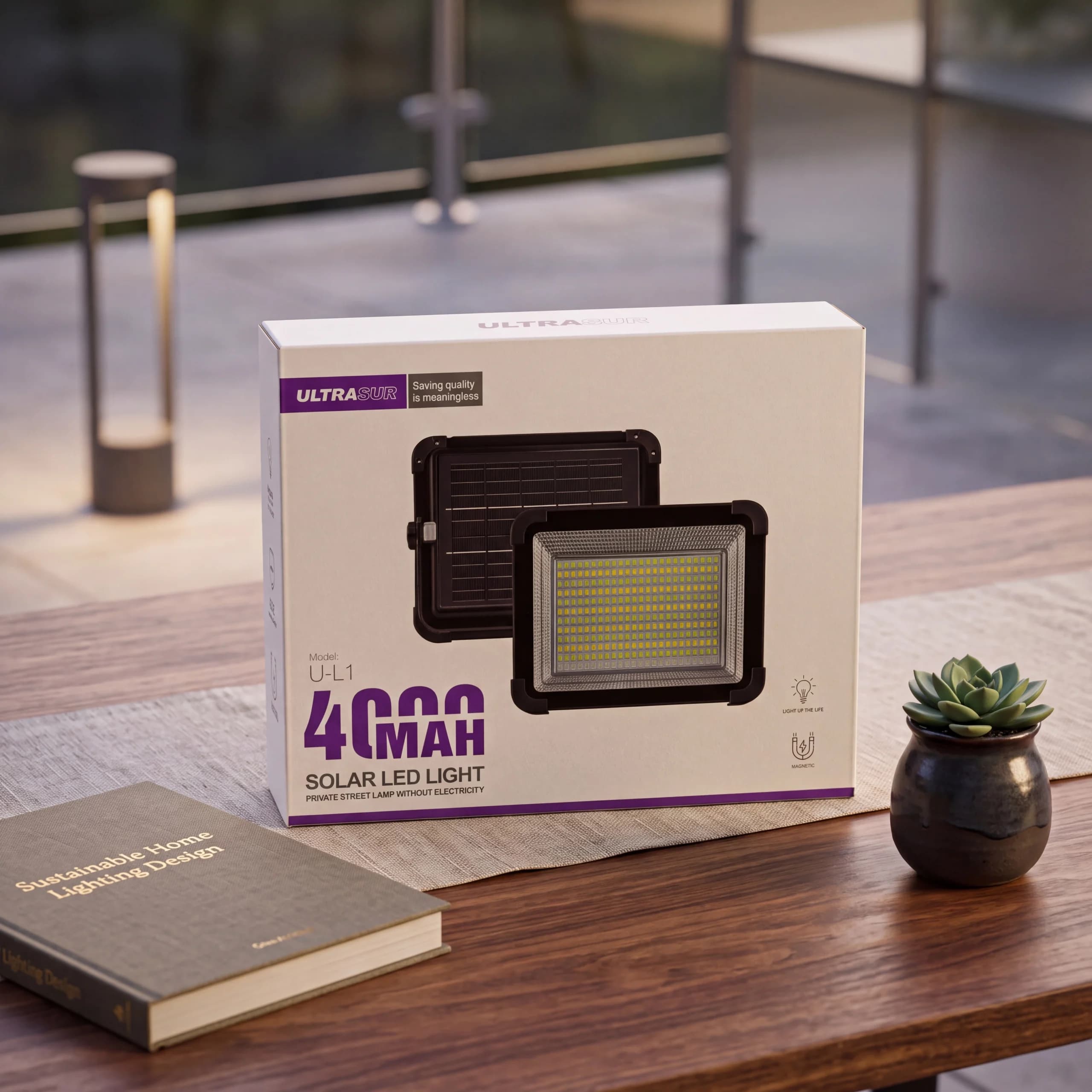 چراغ خورشیدی دیواری مگنتی ULTRASUR مدل U-L1 ظرفیت 4000mAh