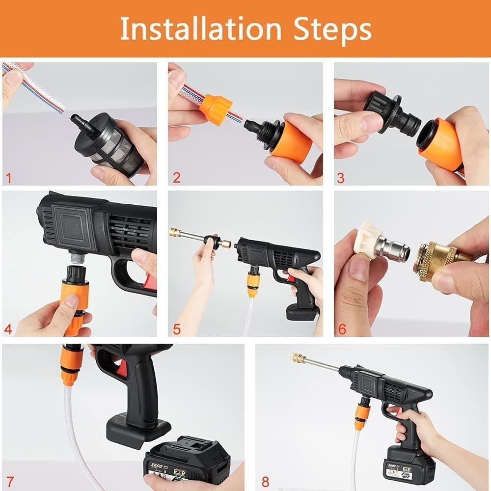 کارواش شارژی سه حالته Cleaning Gun توان 48 وات دو باتری — تصویر ۸