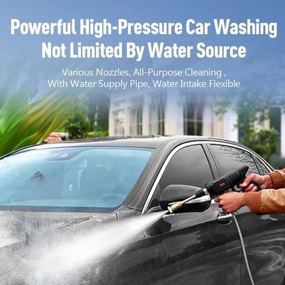 کارواش شارژی سه حالته Cleaning Gun توان 48 وات دو باتری — تصویر ۳