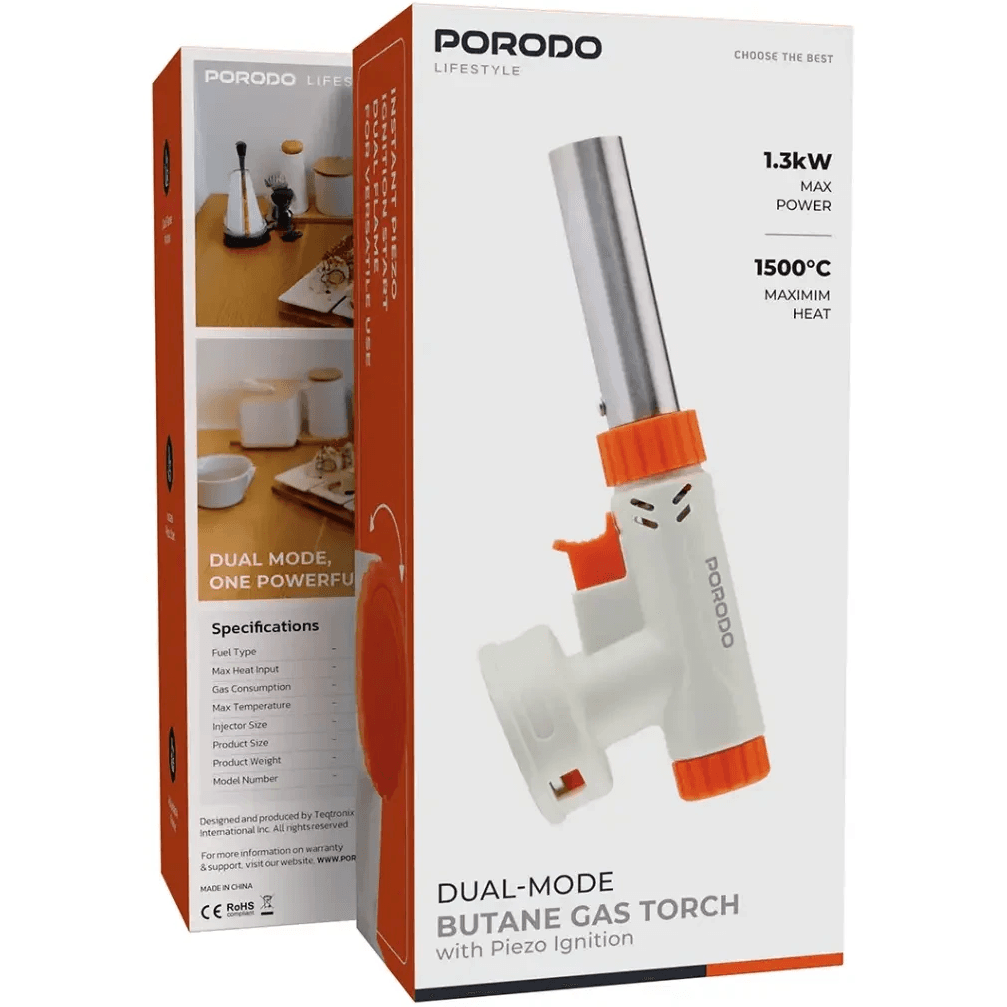 سرشعله فندکی پرودو مدل Porodo Lifestyle Dual-Mode Butane Gas Torch with Piezo Ignition — تصویر ۸