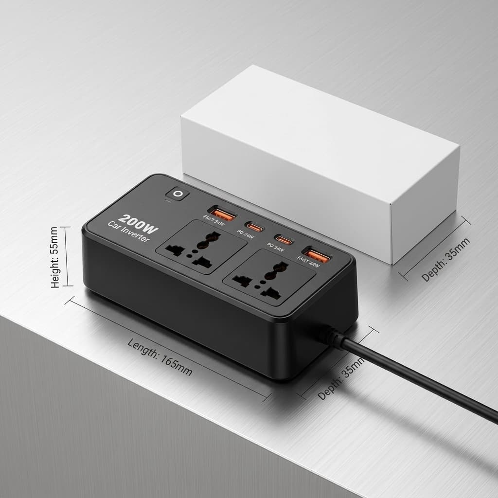 اینورتر فندکی گرین لاین مدل GC-200 ظرفیت ۲۰۰ وات — تصویر ۹