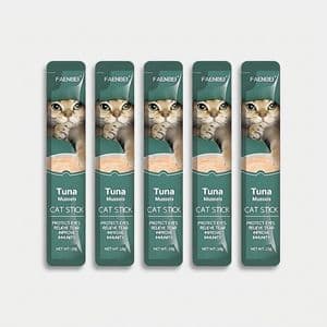 بستنی گربه فنبی مدل Creamy Sticks طعم ماهی تن و صدف بسته 5 عددی