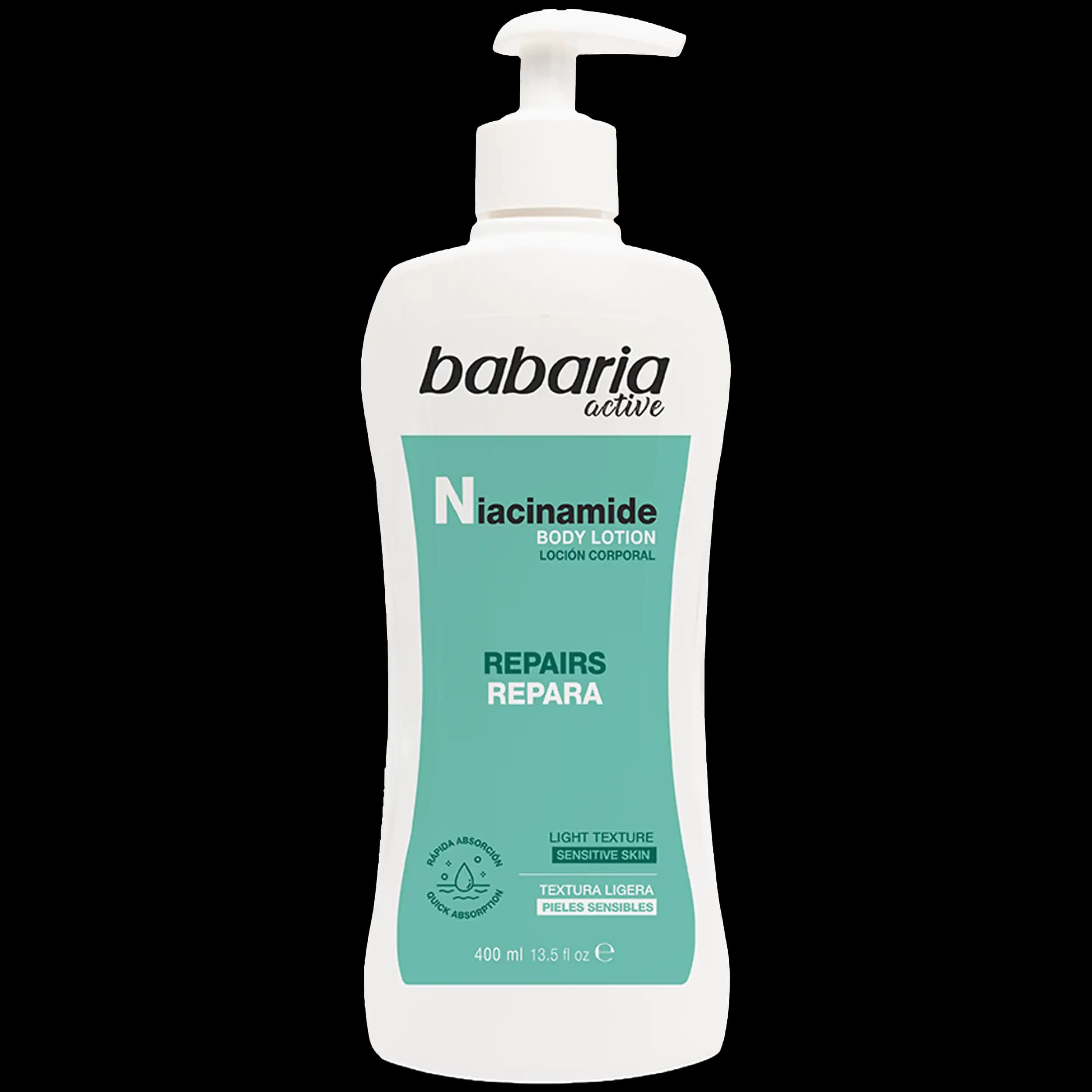 لوسیون بدن نیاسینامید باباریا | Babaria Body Milk Niacinamide 400ml