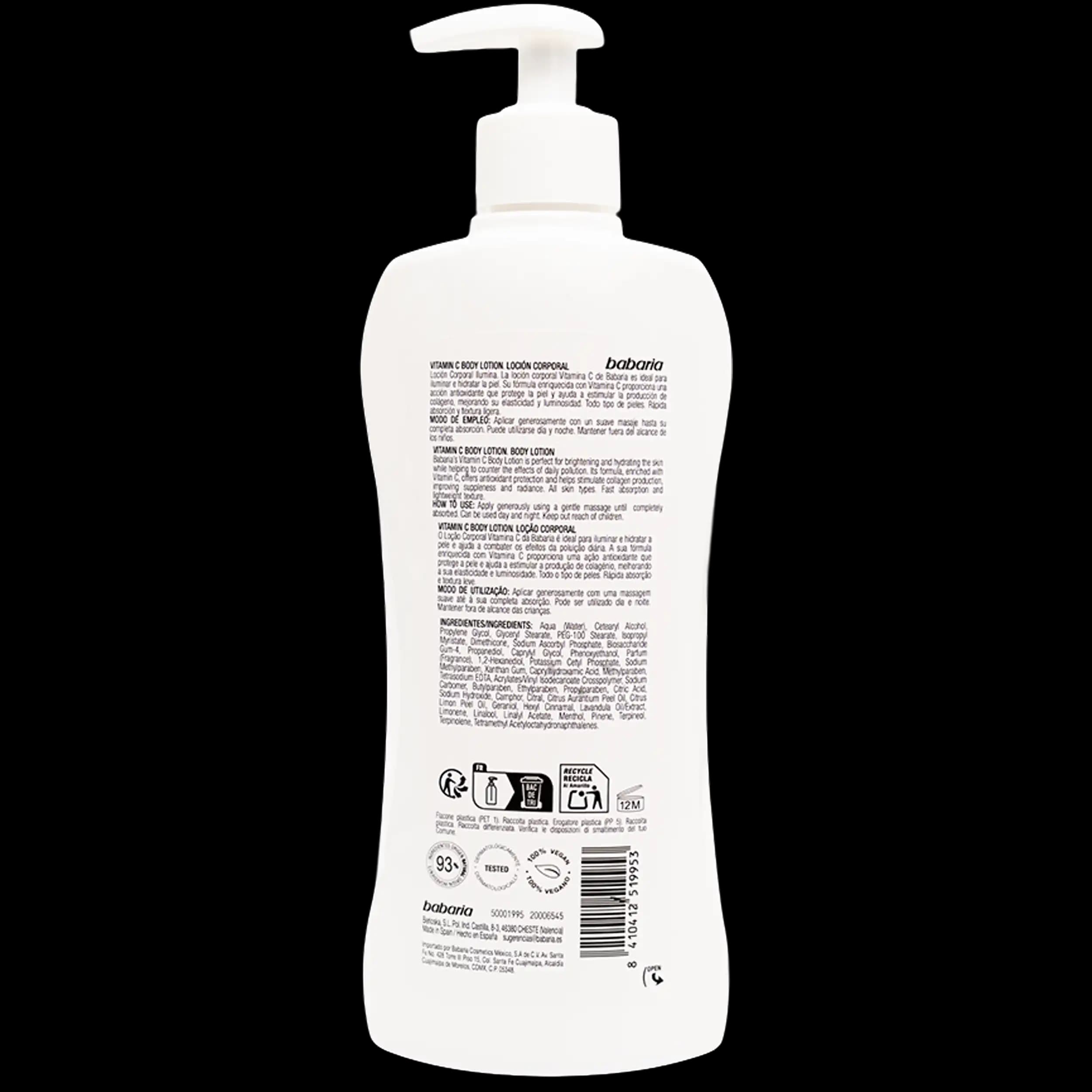 لوسیون بدن ویتامین سی باباریا | Babaria Body Milk Vitamin C 400ml — تصویر ۵