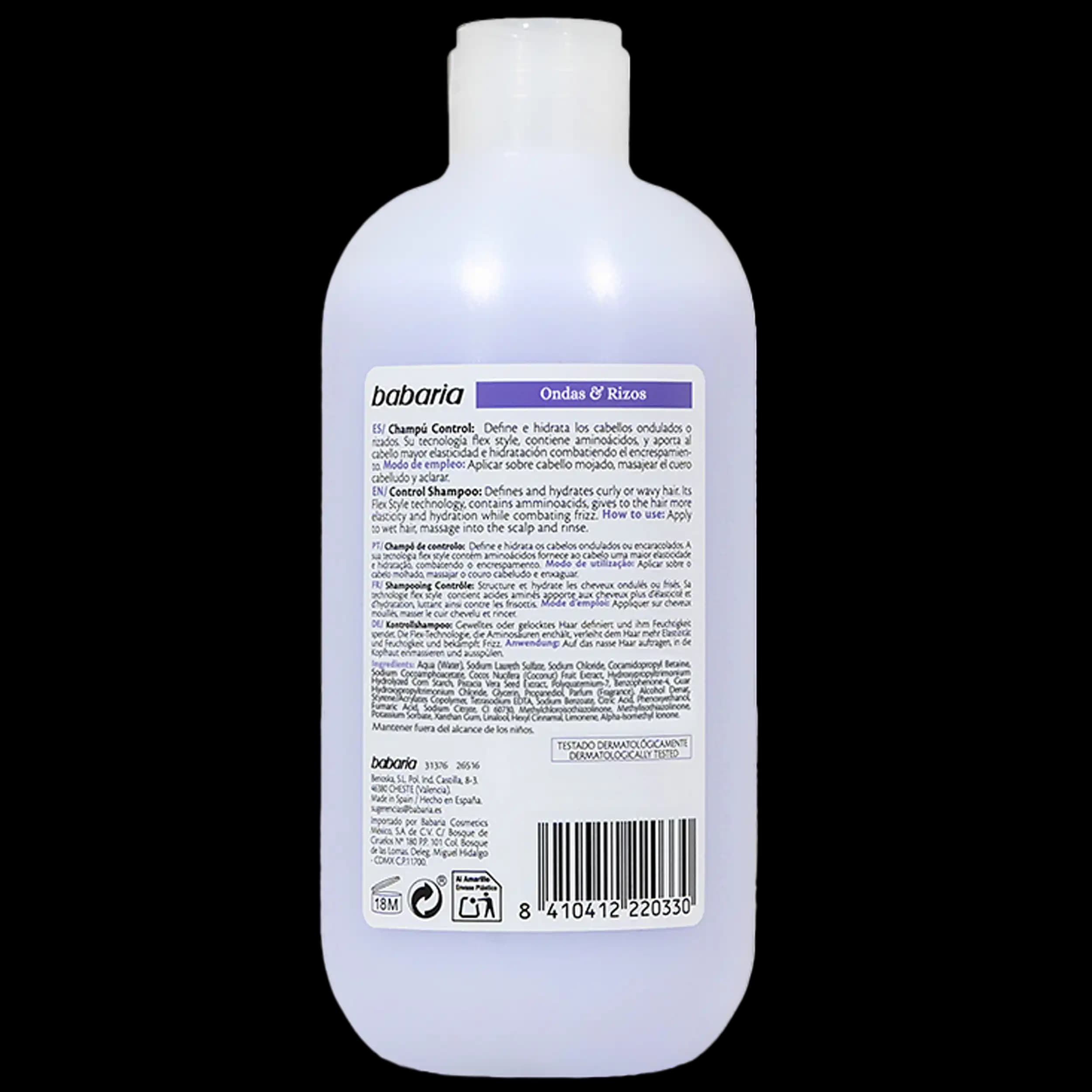 شامپو نارگیل و پسته مو های فر و مجعد باباریا | Babaria Waves and Curls Shampoo 500ml — تصویر ۷