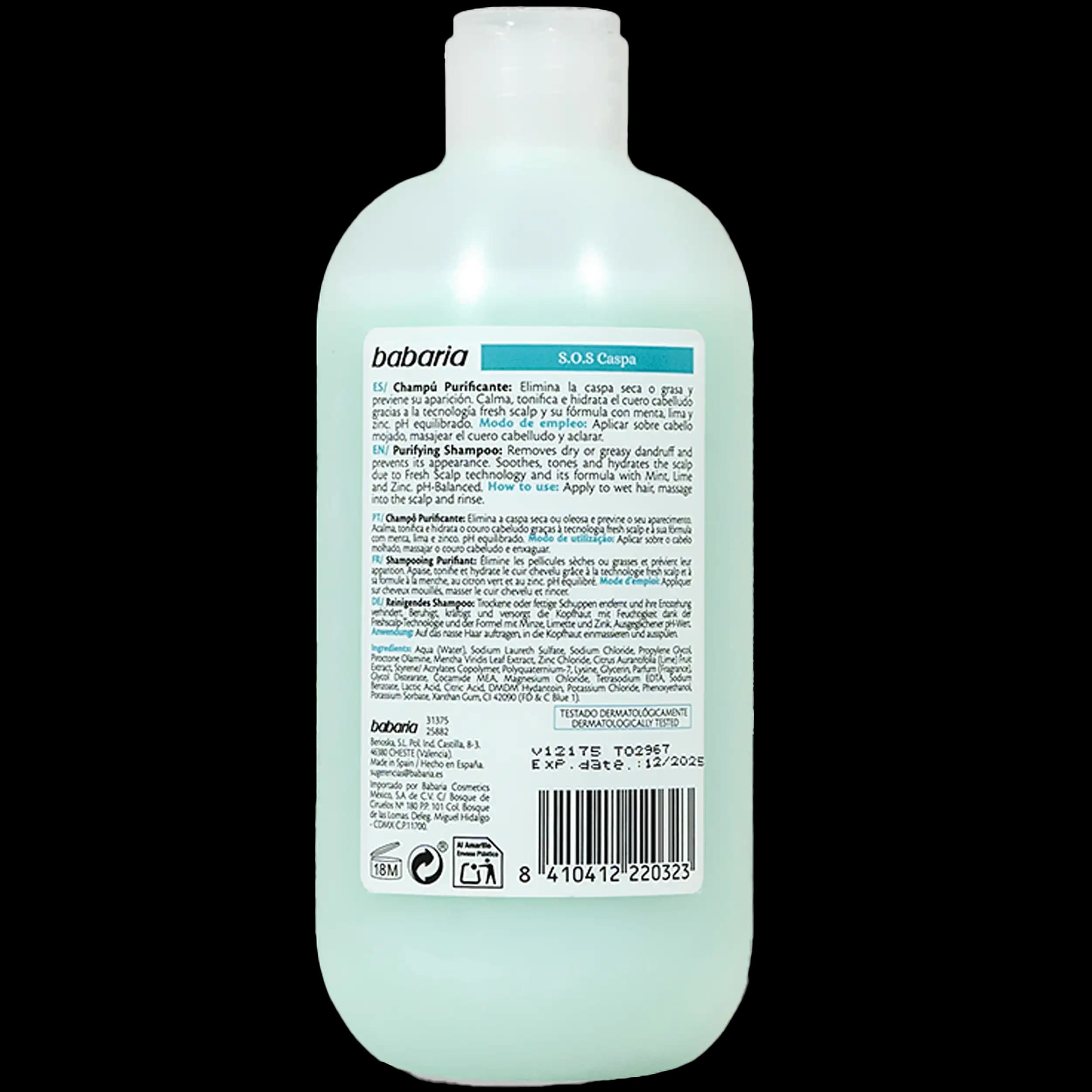 شامپو ضدشوره لیمو و نعنا باباریا | Babaria Purifying Shampoo 500ml — تصویر ۵