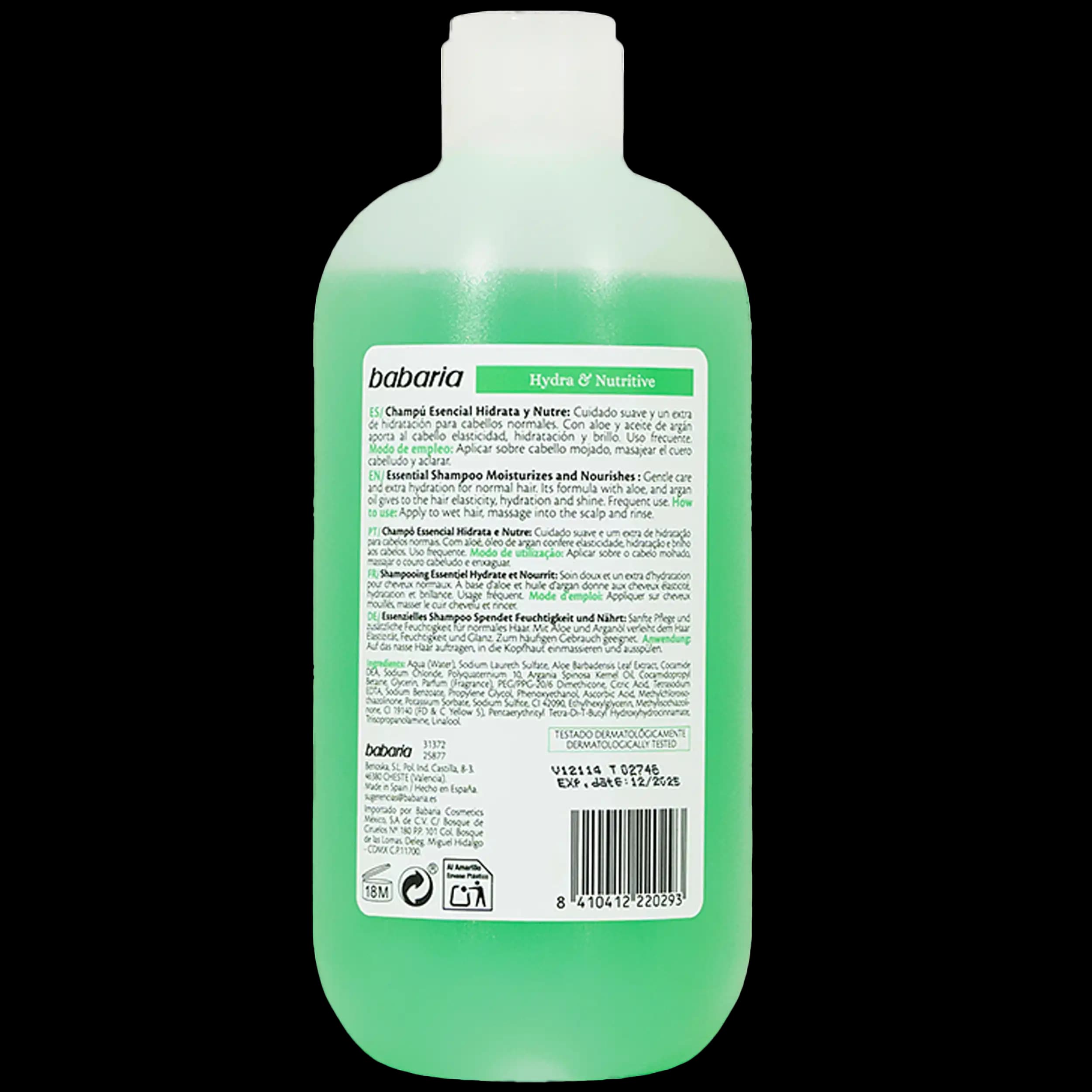 شامپو آبرسان و مغذی باباریا | Babaria Essential Shampoo 500ml — تصویر ۹