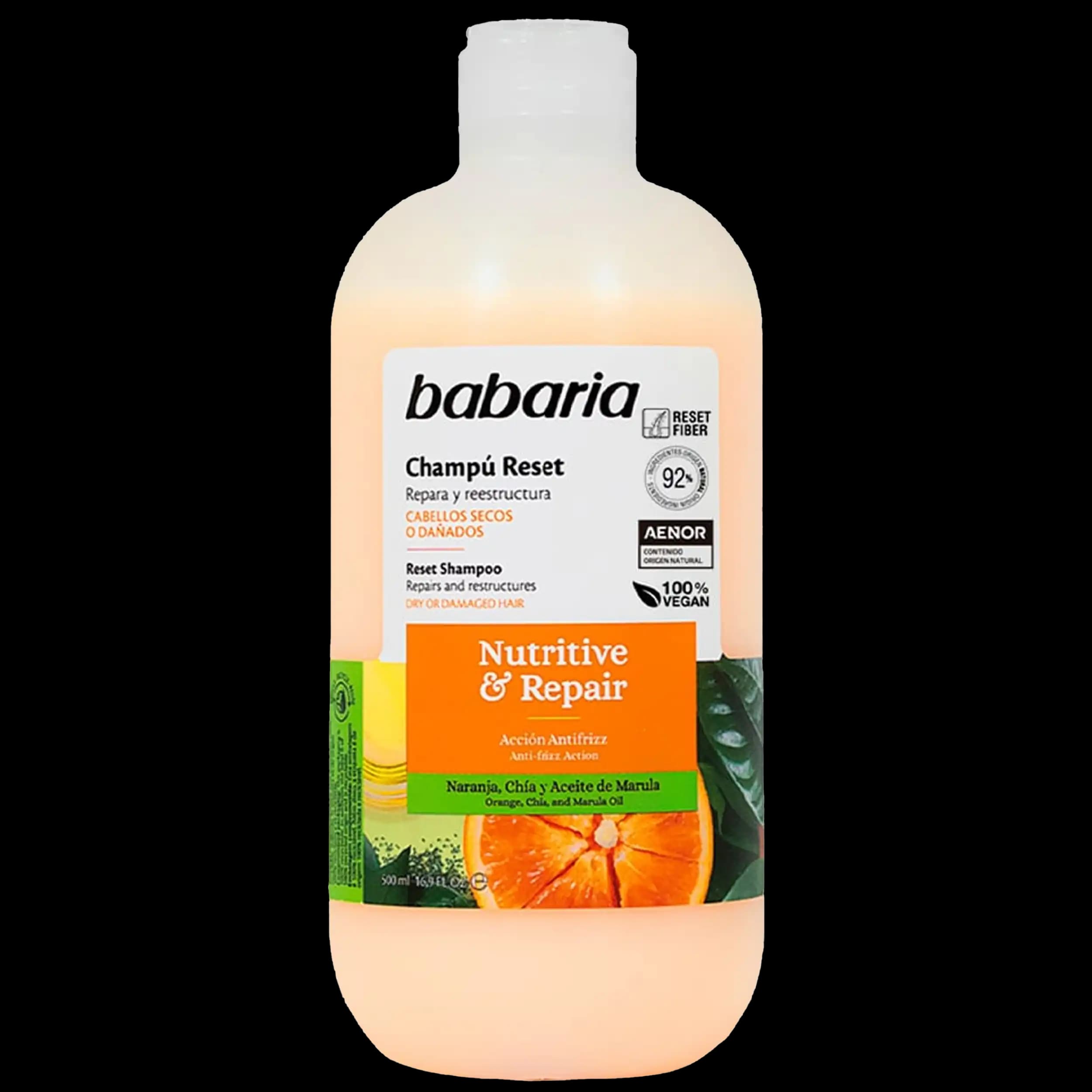 شامپو مغذی و ترمیم کننده مو باباریا | Babaria Nutritive & Repair Reset Shampoo 500ml — تصویر ۹