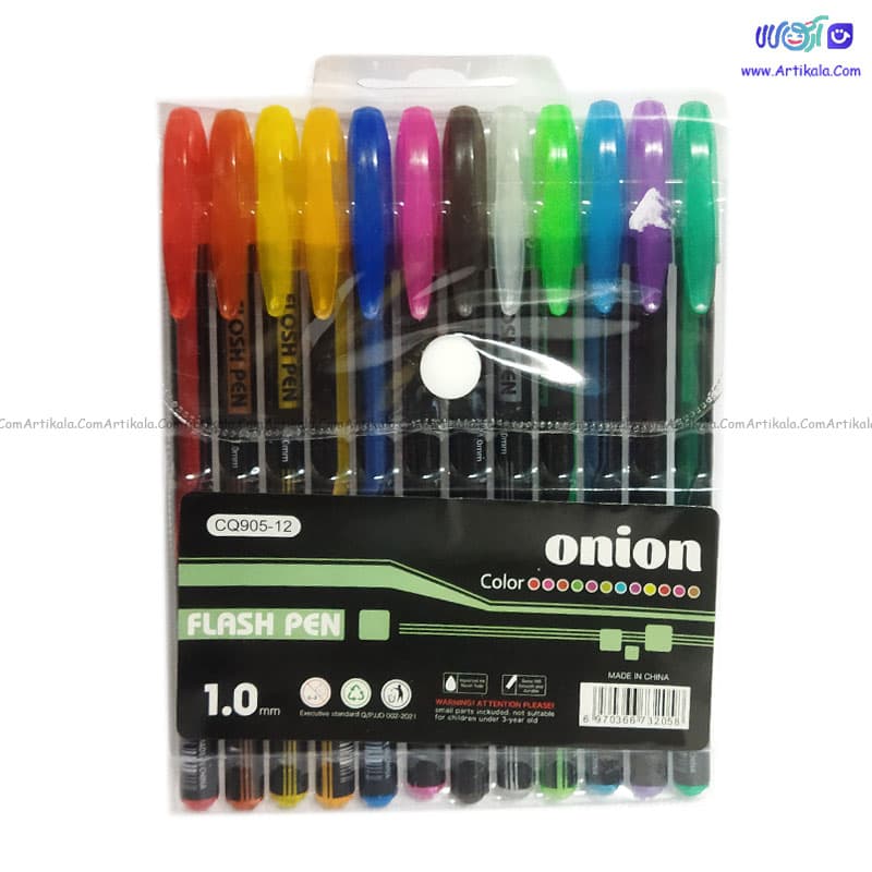 خودکار اکلیلی 12 رنگ نوک 1.0 میلی متر مدل onion