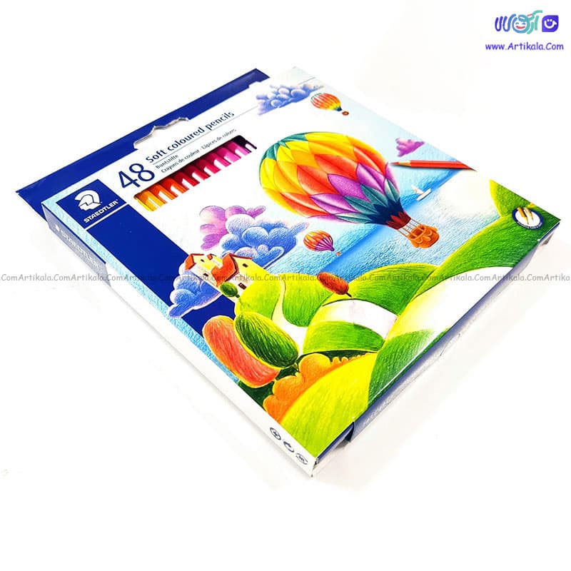 مداد رنگی 48 رنگ استدلر مدل Soft coloured pencils طرح بالن‌ها — تصویر ۳