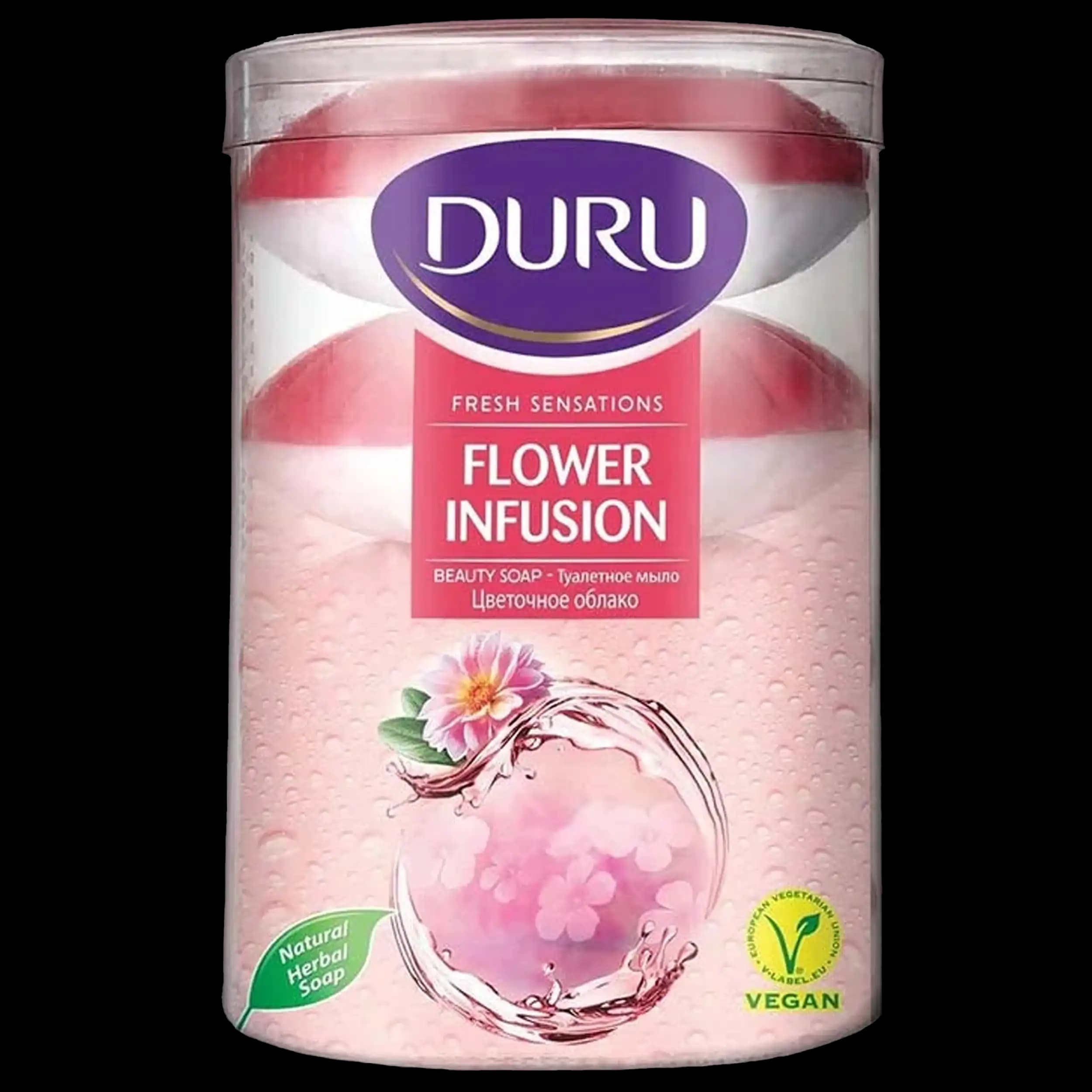 صابون لیوانی گل دورو 4 عددی | Duru Flower Infusion Soap 400g