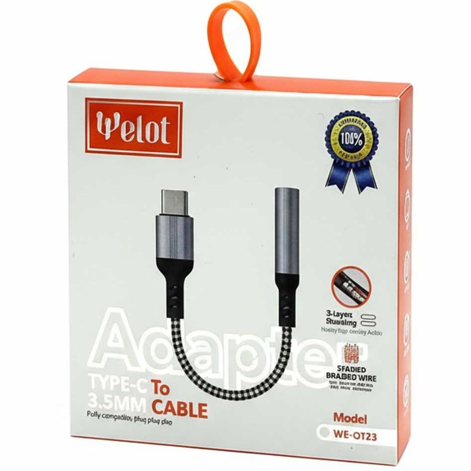 تبدیل TYPE-C TO AUX فلزی ویلوت مدل WE-OT23