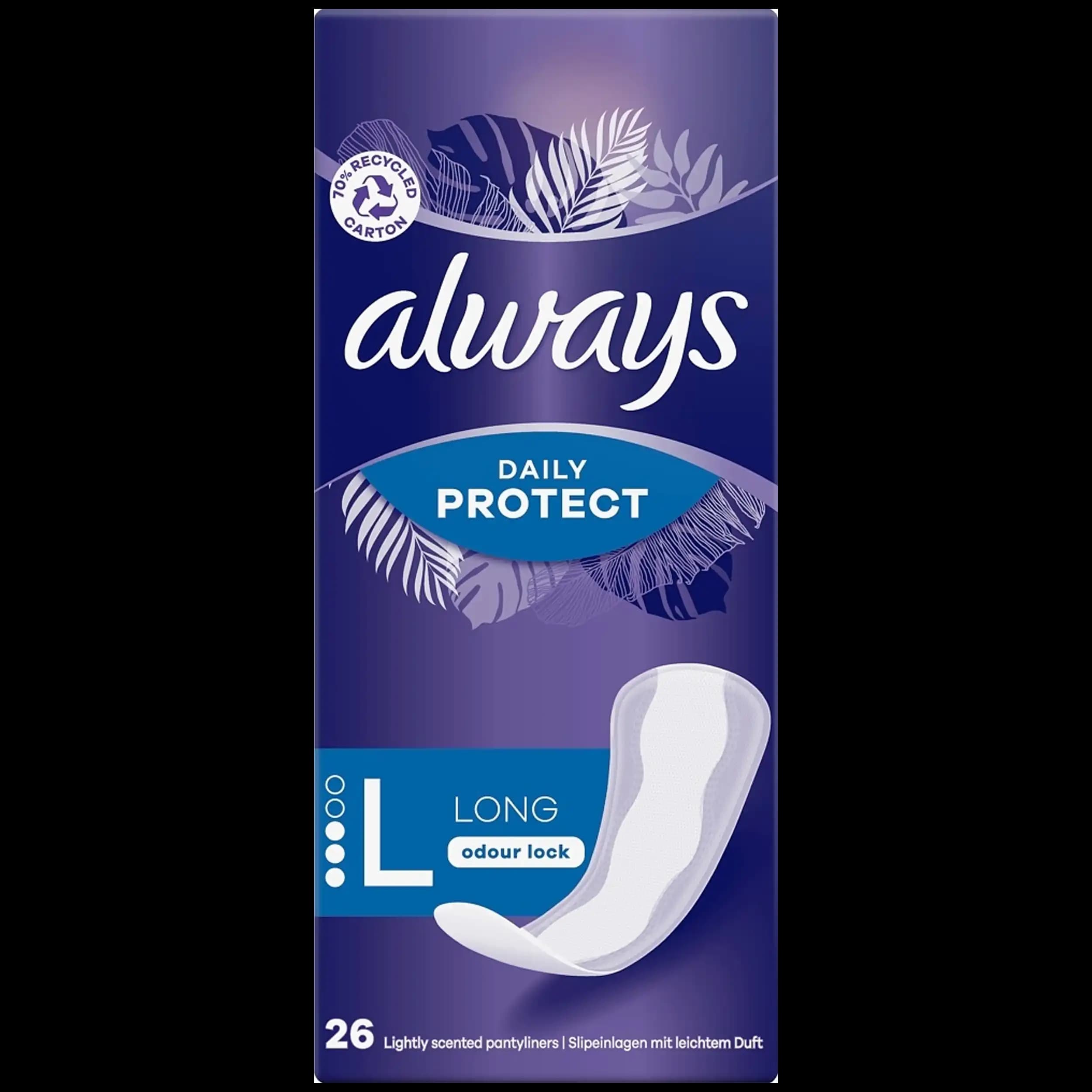 پد بانوان محافظت روزانه سایز بزرگ الویز ۲6 عددی | Always Daily Protect Long 26pcs — تصویر ۴
