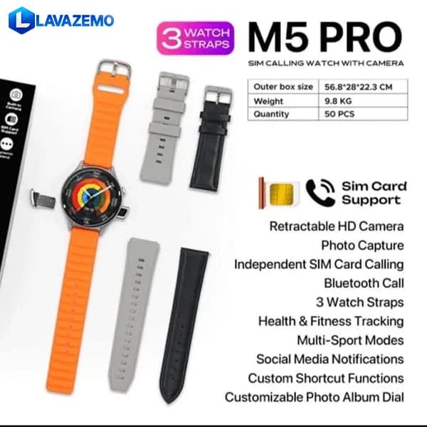 ساعت هوشمند دوربین‌دار M5 Pro سیم کارت خور — تصویر ۱۰