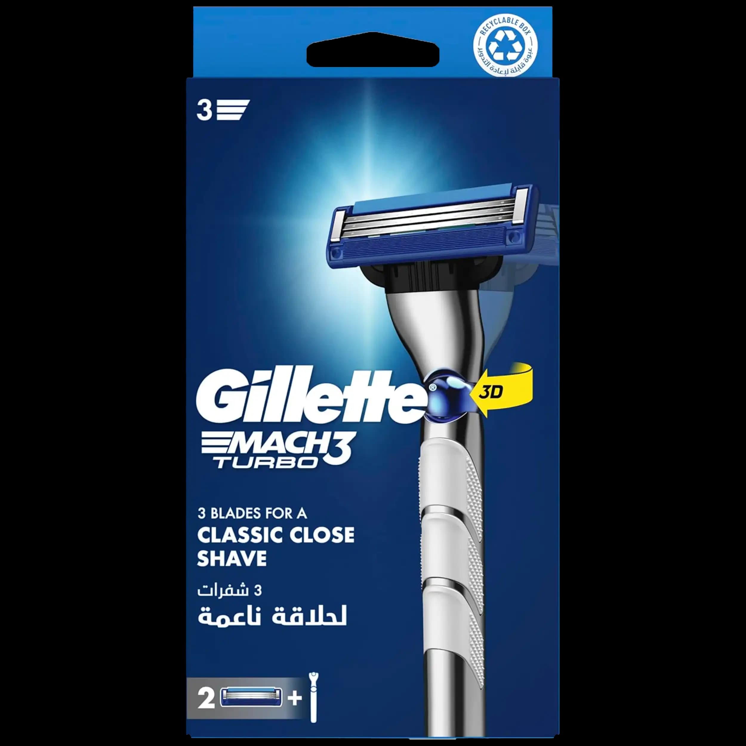 ژیلت مچ 3 توربو 2 یدک | Gillette MACH3 Turbo Men’s Razor — تصویر ۲
