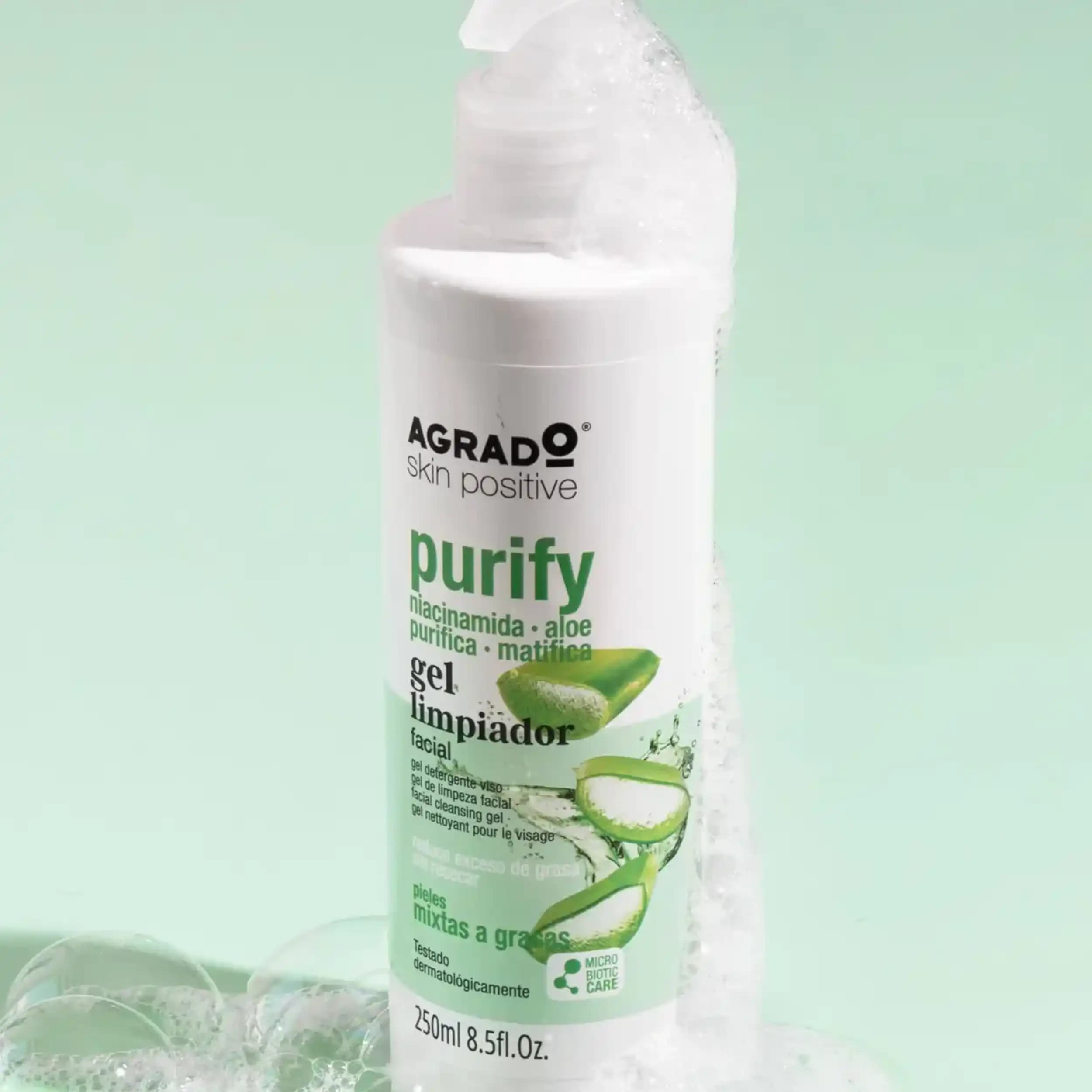 ژل شستشوی صورت آلوئه ورا آگرادو | Agrado Purify Facial Cleansing Gel 250ml — تصویر ۷