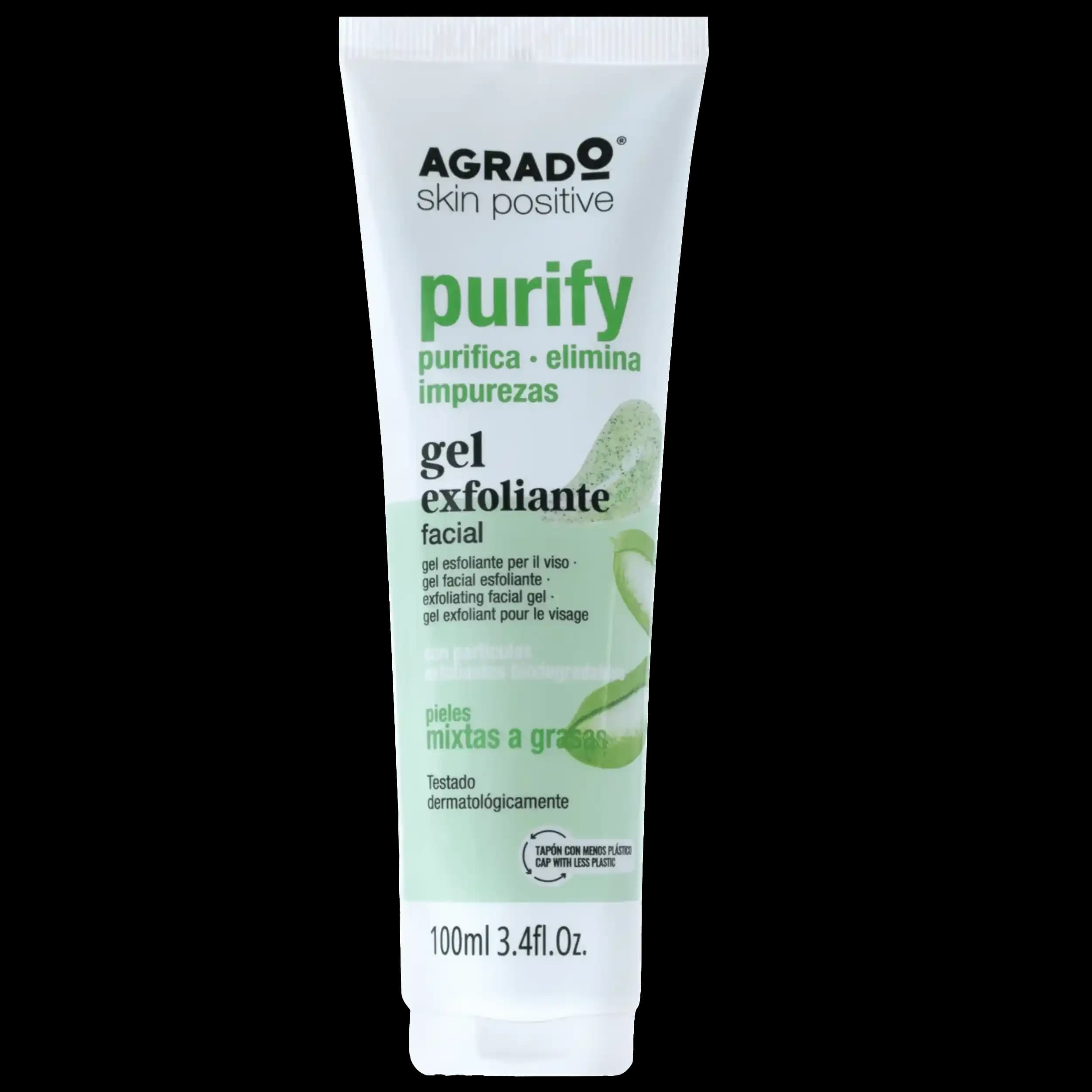 ژل لایه بردار صورت آلوئه ورا آگرادو | Agrado Purify Facial Exfoliating Gel 100ml — تصویر ۶